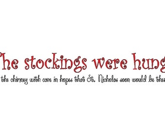 Stockings Were Hung Quote The Stockings Were Hung Christmas Stockings Quote Vinyl Decal | Etsy