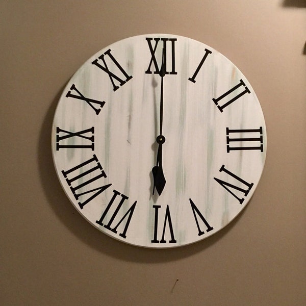 Do It Yourself Farmhouse Clock Roman Numerals 3 in tall DECAL or single use STENCILS do it yourself great for 12 - 18 inch clock.