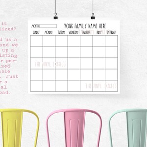 Printable Digital Download Blank Calendar | Rae Dunn Inspired | Instant Download | PNG and PDF ...
