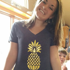 Pineapple Iron on Decal 8 high x 4 wide, do it yourself iron on for t shirt, tote bag, throw pillow, etc