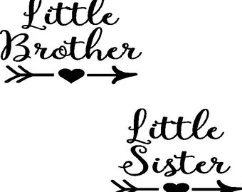 Little brother and Little sister cut files SVG, dxf, png two designs