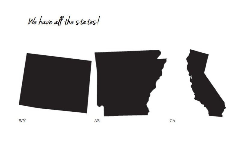 ANY State Iron on decal, in choice of two colors. Decal only. DIY image 4