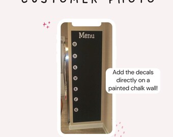 Chalkwall Menu with 1.5 inch circles and bonus To Do Decals, 3 font choices