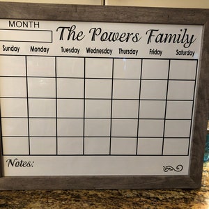 Personalized Calendar DECAL ONLY personalized and Reverse Cut to fit 16 h x 20 w frame, frame not included, DIY image 6