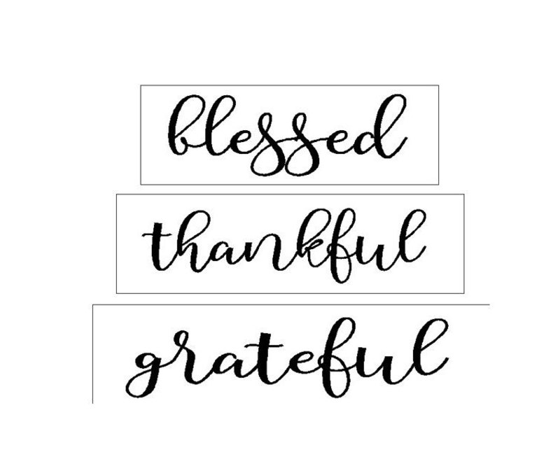 Grateful Thankful Blessed in Script Font for Stacker Blocks - Etsy