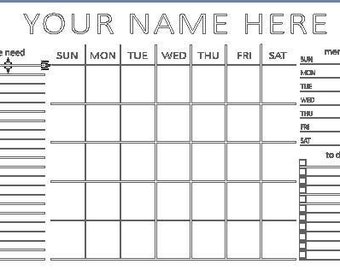 Calendar Vinyl DECAL ONLY for Personalized 16 X 20 Dry Erase - Etsy