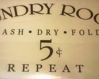 Laundry Room wash dry fold vinyl decal 14 x 6