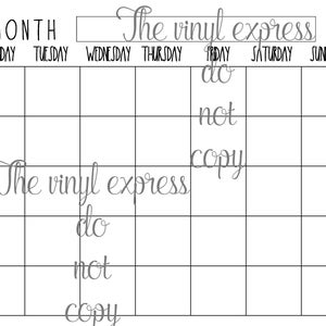 Monday start Printable Digital Download Blank Calendar | Rae Dunn Inspired | instant download |  PNG and PDF formats | Scalable | minimal