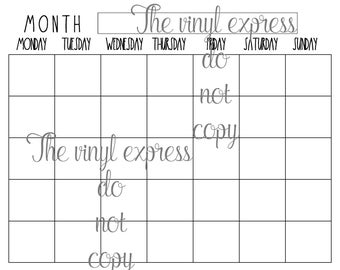 Printable Digital Download Perpetual Blank Calendar | Rae Dunn Inspired | Instant Download | PNG ...