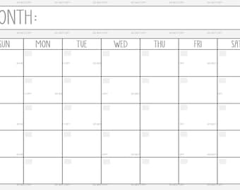 Printable Digital Download Perpetual Blank Calendar | farmhouse | instant download |  PNG and PDF | Scalable | minimal | black only