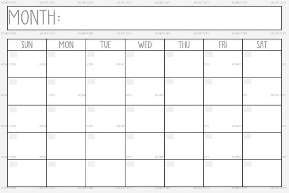 Printable Digital Download Perpetual Blank Calendar Farmhouse Instant  Download PNG and PDF Scalable Minimal Black Only - Etsy