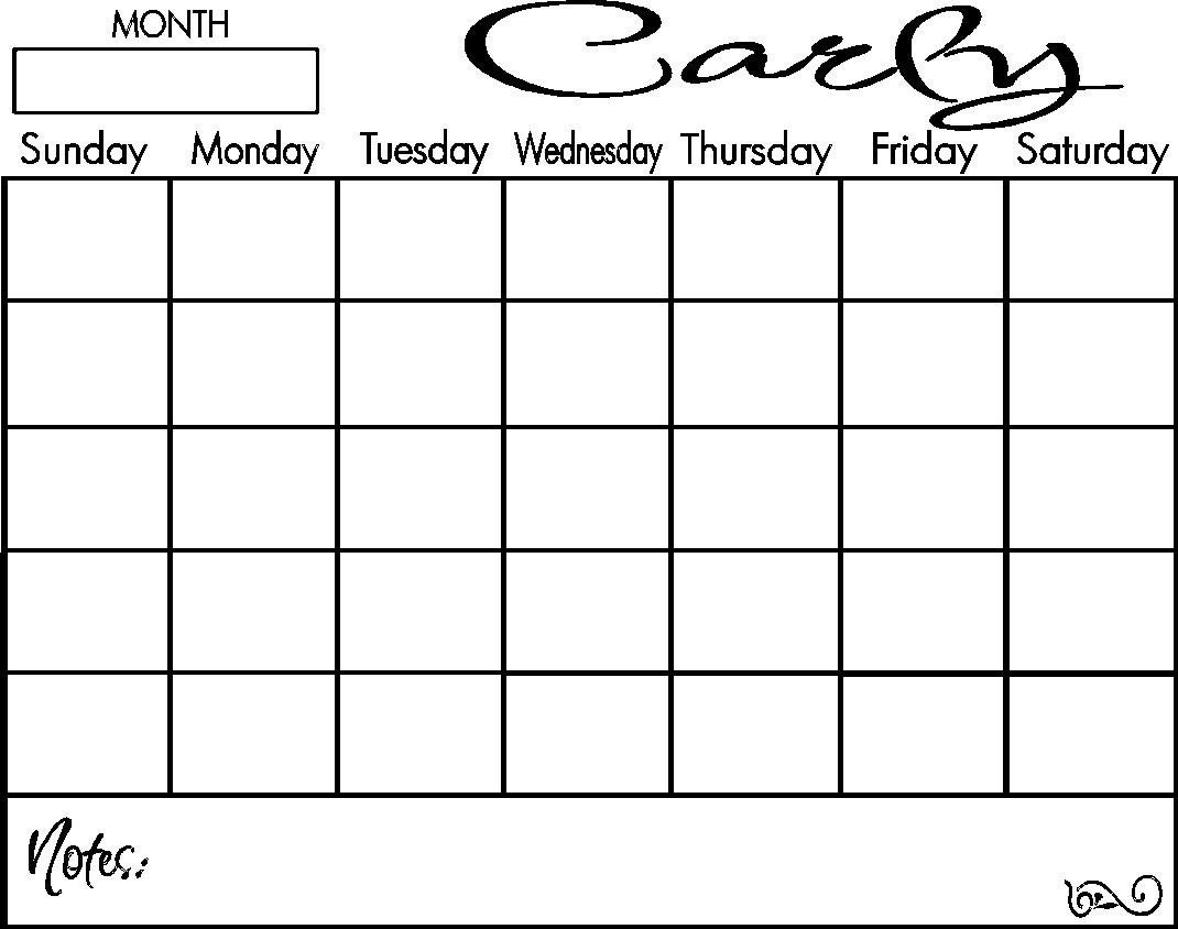 Personalized Calendar DECAL ONLY for Chalk Wall Frame or Dry Etsy