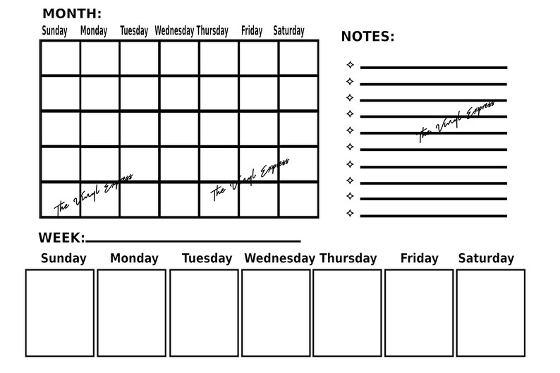 Printable Digital Download Blank Calendar Monthly Weekly and | Etsy