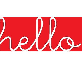 Hello vinyl lettering decal for front door 14 x 5.25