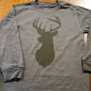 Deer silhouette iron on decal in child and adult sizes for pre purchased shirt,  shirt NOT included