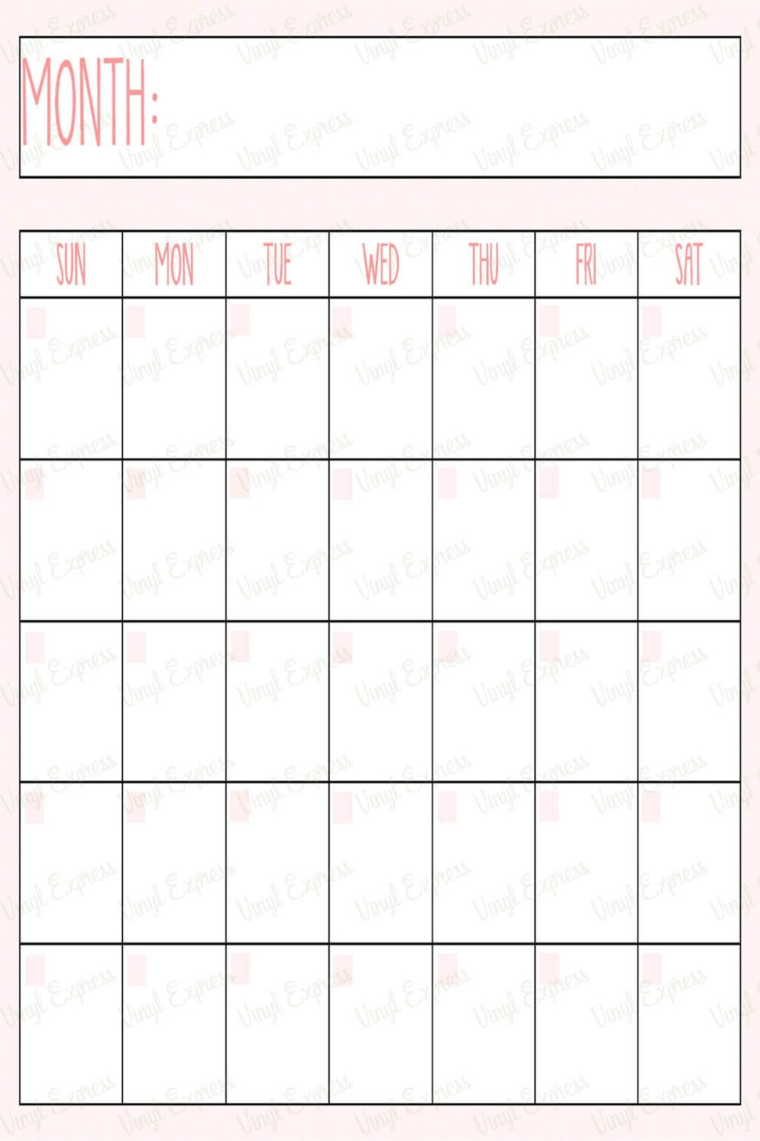 Printable Digital Download Perpetual Blank PORTRAIT Calendar | Rae Dunn ...