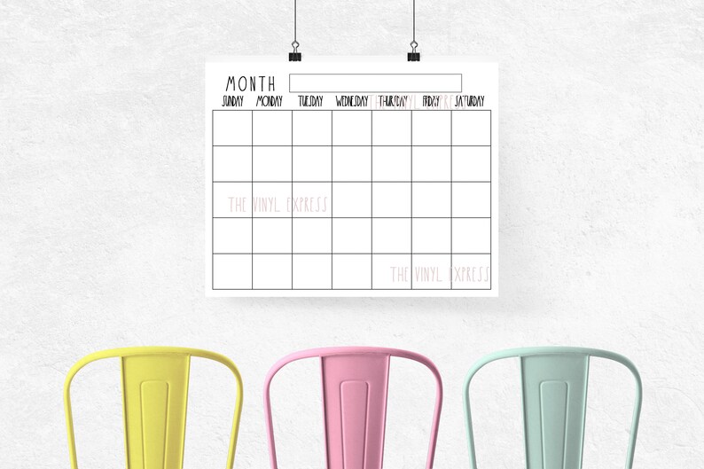 Printable Digital Download Blank Calendar Rae Dunn Inspired | Etsy
