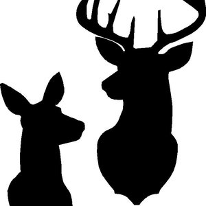 Buck Und Doe Silhouette Schablone Oder Aufkleber Wie Im Ersten Etsy