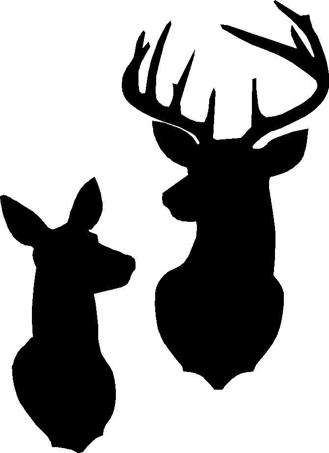 Buck and Doe Heart Stencil, Deer Stencil