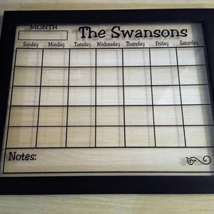 Personalized Calendar DECAL ONLY personalized and Reverse Cut to fit 16 h x 20 w frame, frame not included, DIY image 2