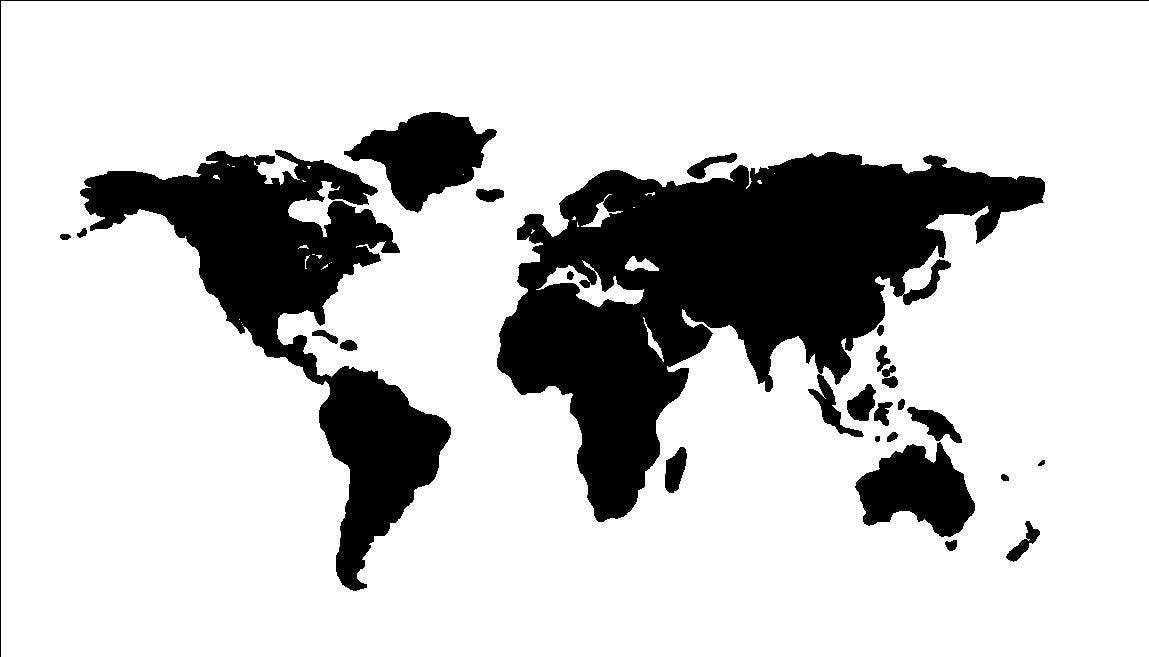 large world map stencil or decal 36 x 175 etsy
