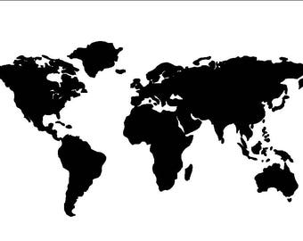 world map stencil or decal