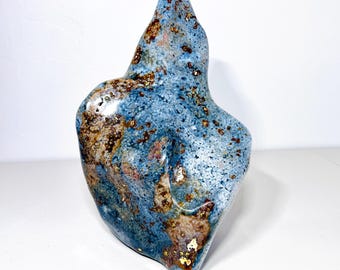Blue Green Ocean Jasper Freeform - Rare Madagascar Crystal Sculpture, XL 40.1 lb Collector Specimen