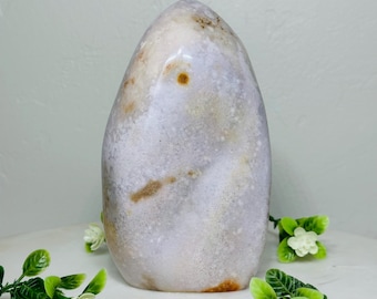 Tall Flower Agate Freeform (3.4 lbs) – Soft Orbicular Patterns with Neutral Tones