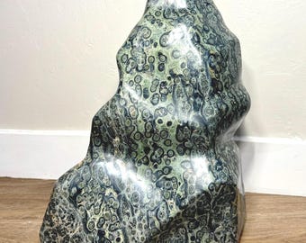 XXL Kabamba Jasper Freeform (67 lbs) – Green Black Orbicular Mineral Sculpture