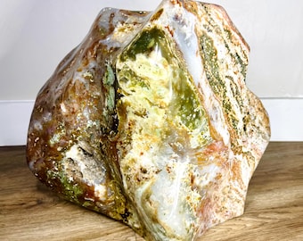Massive Ocean Jasper Freeform - Swirling Earth Tones & Natural Cavities, XL 78.5 lb Madagascar Collector Specimen