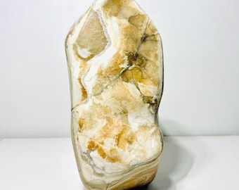 XXL Madagascar Picture Jasper Landscape Freeform (82.5 lbs) – Cream Gold Crystal Sculpture, Monumental Statement Decor