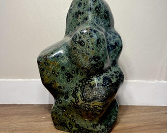 XXL Kabamba Jasper Freeform (87.5 lbs) – Green Black Orbicular Mineral Sculpture