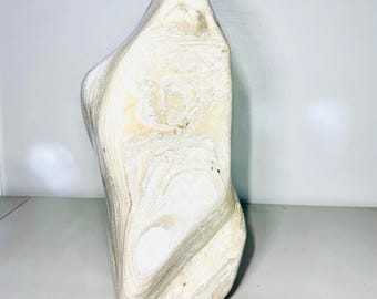 XXL Ribbon Jasper Freeform (61 lbs) – Cream Taupe Banded Mineral Sculpture