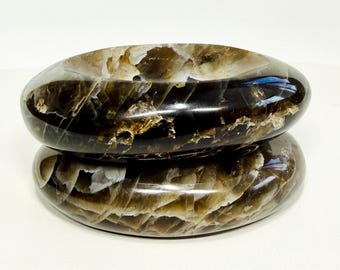 Smoky Quartz Crystal Dish Set of 2 – Gothic Witch Home Decor & Spooky Halloween Decoration