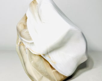 Tall XL White Cream Agate Freeform (26.8 lbs) – Highly Polished Organic Statement Specimen