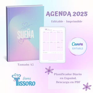Editable Canva template 2025-2026 printable, daily, weekly, monthly planner, undated, A5 printable agenda, digital product