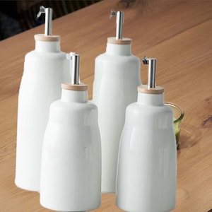 Ceramic Olive Oil Dispenser Bottle, Oil Dispenser for Kitchen, Cooking Oil Container, Olive Oil Bottle, Vinegar Bottle
