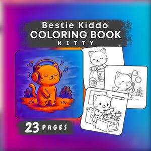 Cozy Kitten Coloring Book: Relaxing Cat Life Scenes (PDF Printable Pages)