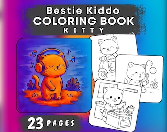 Cozy Kitten Coloring Book: Relaxing Cat Life Scenes (PDF Printable Pages)