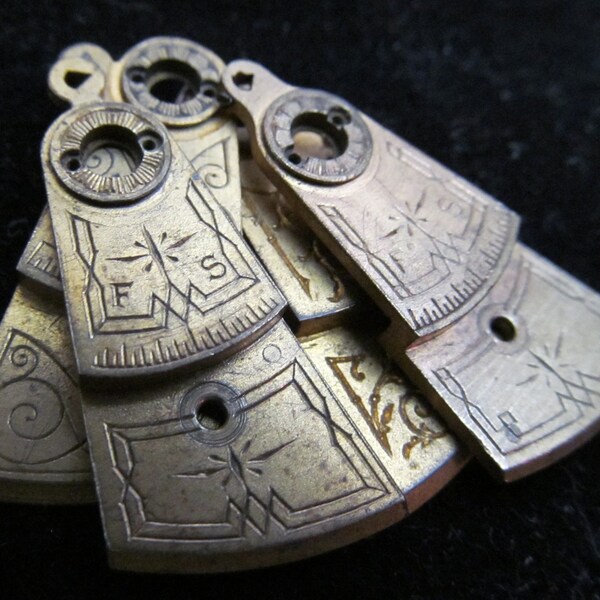 Antique Vintage Steampunk Clock Parts Pocket Watch Balance Cocks Altered Art Industrial BP 60