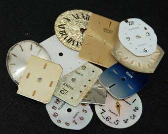 Vintage Antique Art Deco Watch Dials Steampunk  Faces Parts Altered Art Industrial XD 83