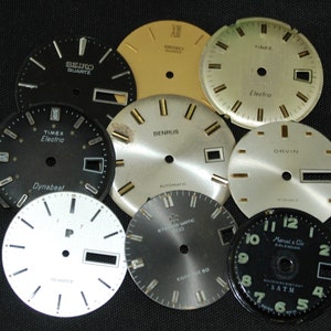 Vintage Antique Watch Dials Steampunk  Faces Parts Altered Art Industrial O 19