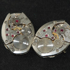 Vintage Antique Fat Oval Elgin Watch Movements Steampunk Altered Art Assemblage JU 52