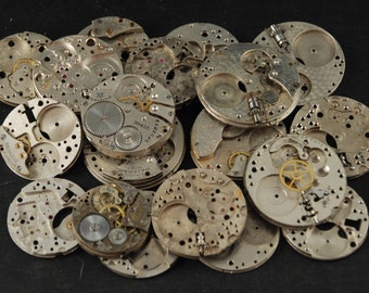 Destash Steampunk Watch Parts Movements Cogs Gears  Assemblage MR 41