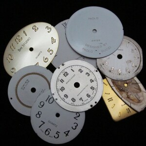 Vintage Antique Watch Dials Steampunk  Faces Parts Altered Art Industrial  H 90