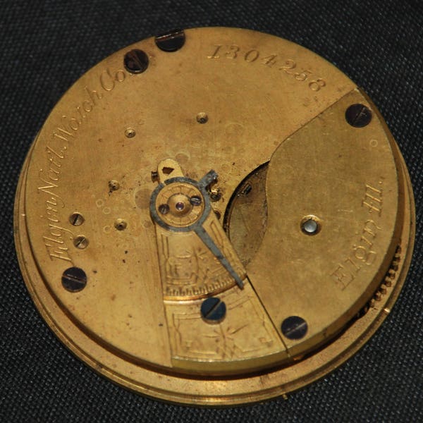 Gorgeous Vintage Antique Elgin Watch Pocket Watch Movement with Dial Face Steampunk Altered Art Assemblage Industrial SM 59