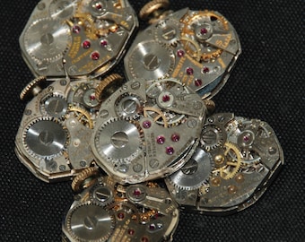 Vintage Watch Movements Parts Steampunk Altered Art Assemblage RT 15