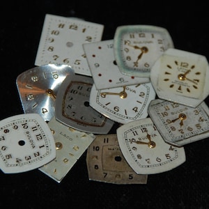 Vintage Antique Small Watch Dials Steampunk Faces Parts Altered Art Industrial XD 28