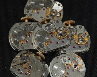 Vintage Watch Movements Parts Steampunk Altered Art Assemblage RT 5