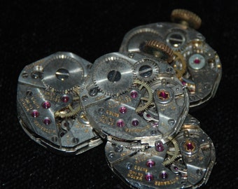 Vintage Watch Movements Parts Steampunk Altered Art Assemblage FK 71